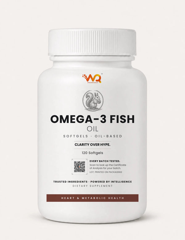 Omega-3 Fish Oil Softgels — 2500 mg per serving, 120 softgels (40 servings)
