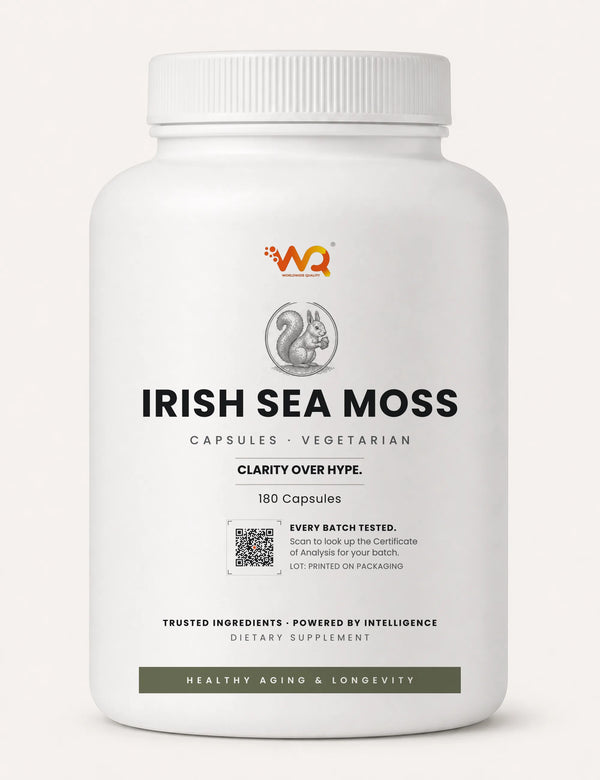 Irish Sea Moss Capsules — 1200 mg per serving, 180 capsules (90 servings)