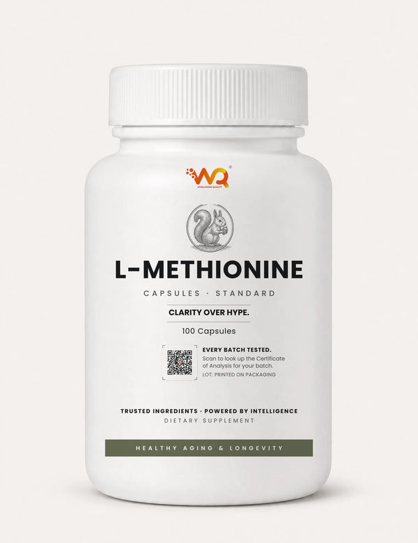 L-Methionine Capsules — 1000 mg per serving, 100 capsules (100 servings)