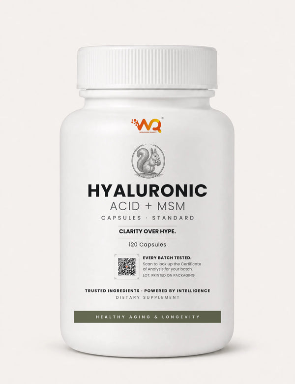 Hyaluronic Acid + Msm Capsules — 1000 mg per serving, 120 capsules (120 servings)