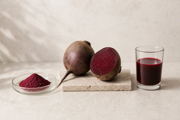 Raw beet roots and beetroot juice used in dietary nitrate research