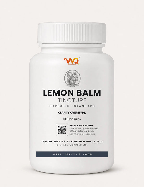 Lemon Balm Tincture Capsules — 590 mg per serving, 60 capsules (120 servings)