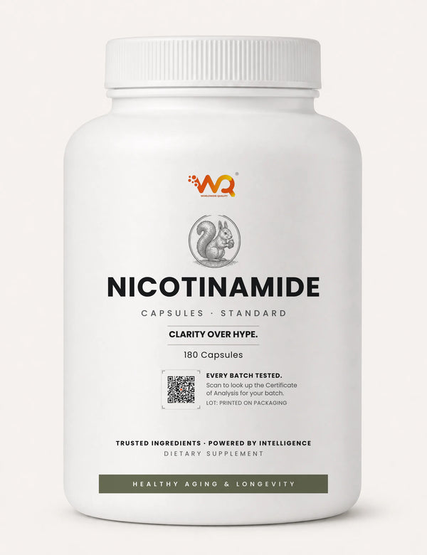 Nicotinamide Capsules — 500 mg per serving, 180 capsules (180 servings)