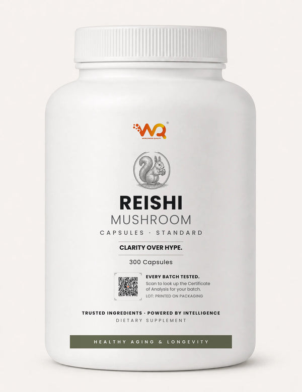 Reishi Mushroom Capsules — 1 g per serving, 300 capsules (150 servings)