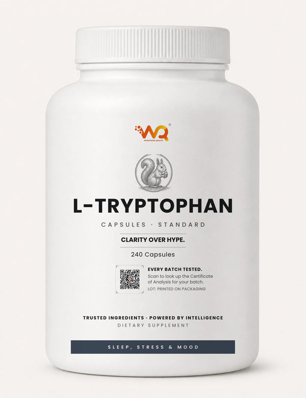 L-Tryptophan Capsules — 1500 mg per serving, 240 capsules (240 servings)