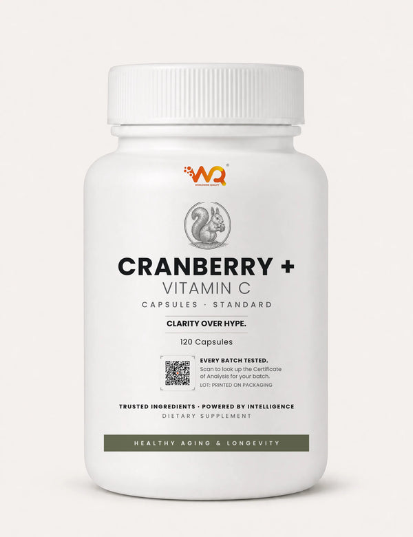Cranberry + Vitamin C Capsules — 1 serving daily, 120 capsules (120 servings)