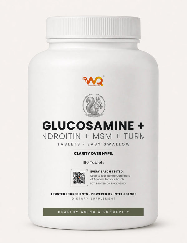 Glucosamine + Chondroitin + Msm + Turmeric Tablets — 1 serving daily, 180 tablets (180 servings)