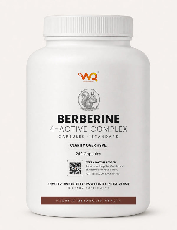 Berberine 4-Active Complex Capsules — 500 mg + 200 mcg + 2500 mg per serving, 240 capsules (240 servings)