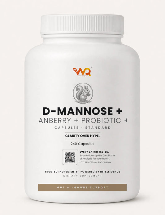 D-Mannose + Cranberry + Probiotic + C Capsules — WQ bottle_large