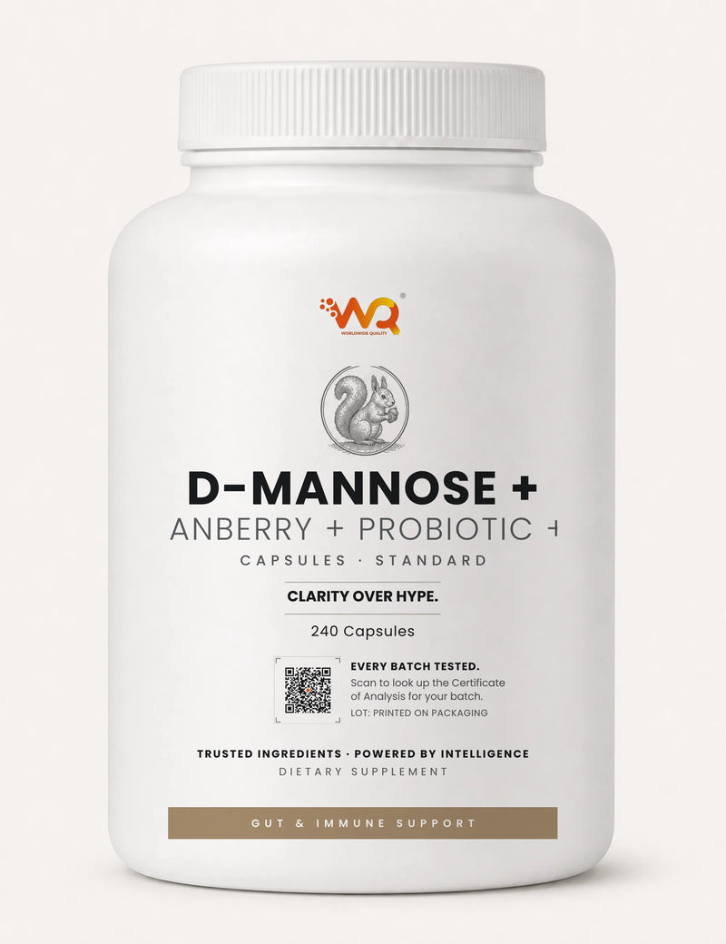 D-Mannose + Cranberry + Probiotic + C Capsules — WQ bottle_large